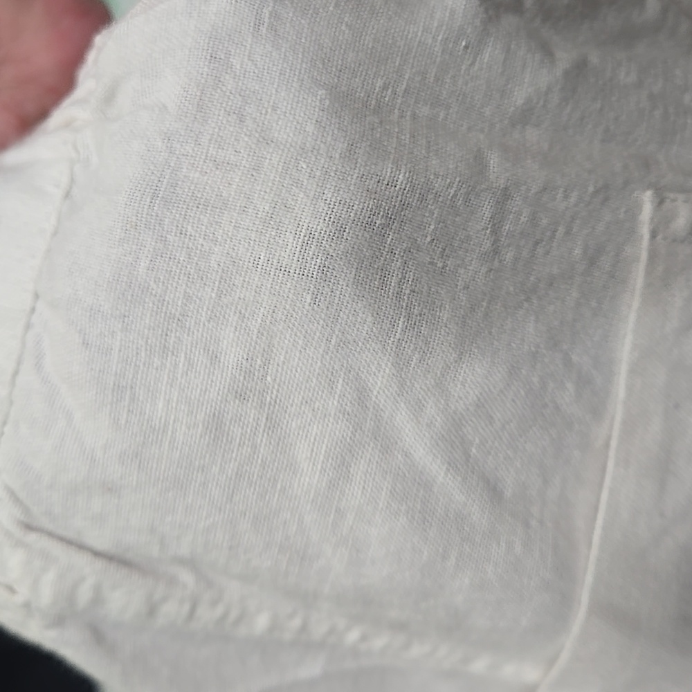 White Linen Cargo Pants Cropped Utility – Size 12 - Picture 14 of 14